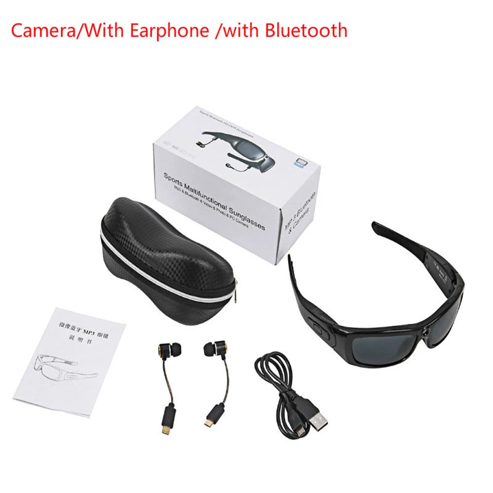1080P HD Mini Camcorders Glasses Camera Bluetooth Headset Sunglasses Polarized Glasses Camera Cycling Video Glasses Outdoor
