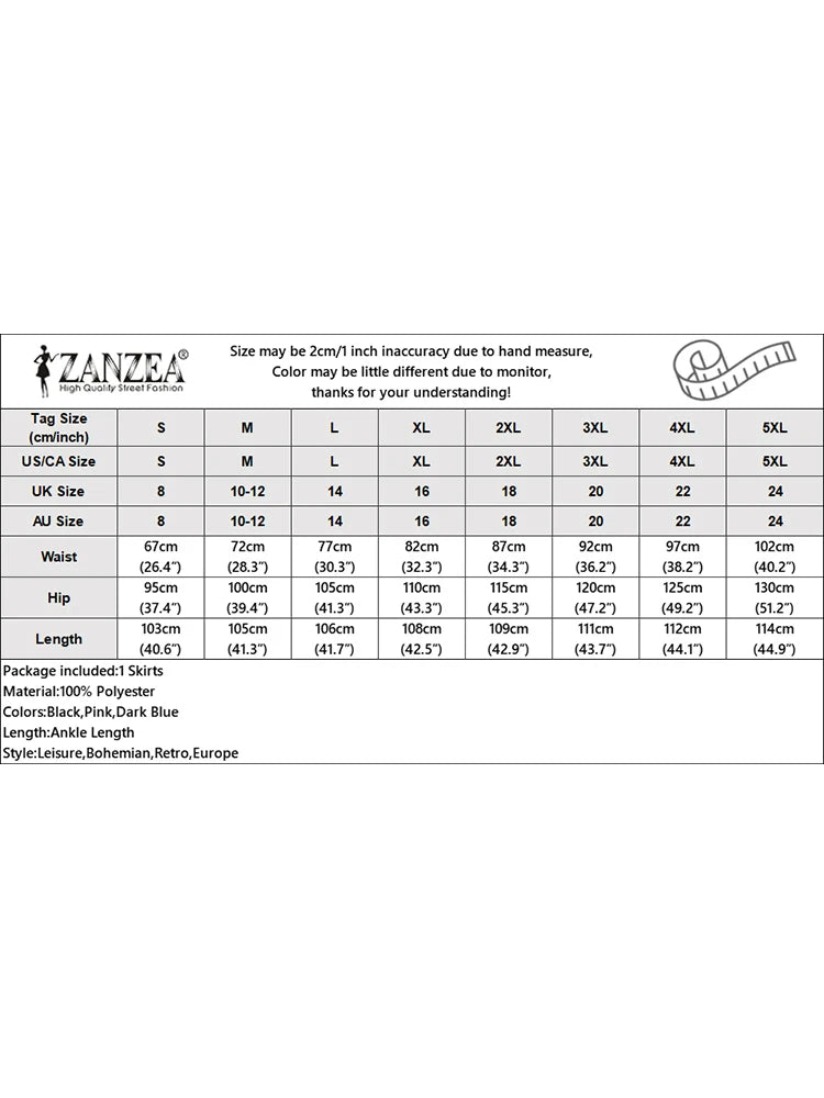 ZANZEA Vintage Printed Maxi Skirts Summer 2024 High Waist Faldas Saia Party Vestidos Women Elegant Work Sundress Fashion Stain Skirt
