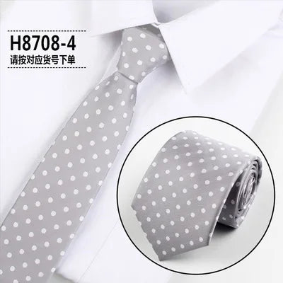 Brand New 2025 Fashion Dot Tie For Mens 8CM Necktie Business Formal Polka Dot Necktie Wedding Gift Orange Blue Red Tie Accessories Gravatas