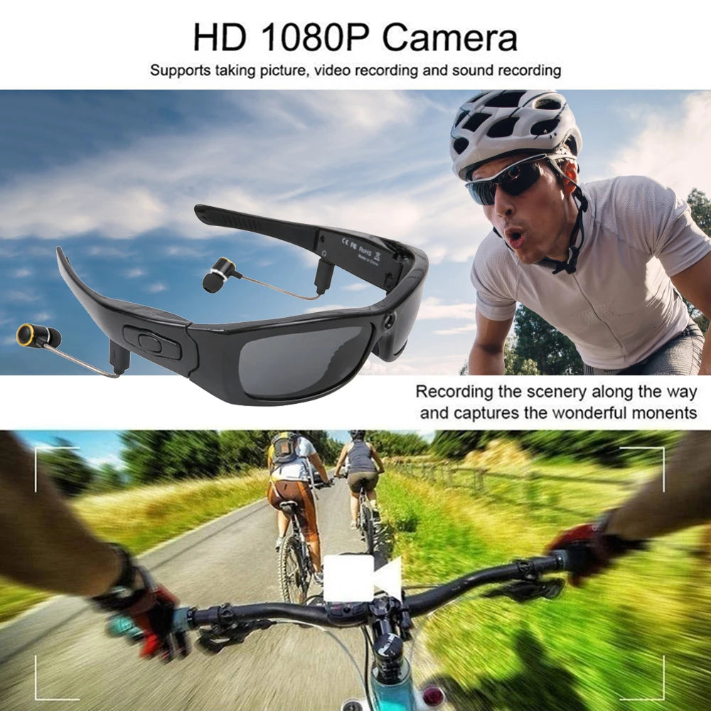 1080P HD Mini Camcorders Glasses Camera Bluetooth Headset Sunglasses Polarized Glasses Camera Cycling Video Glasses Outdoor