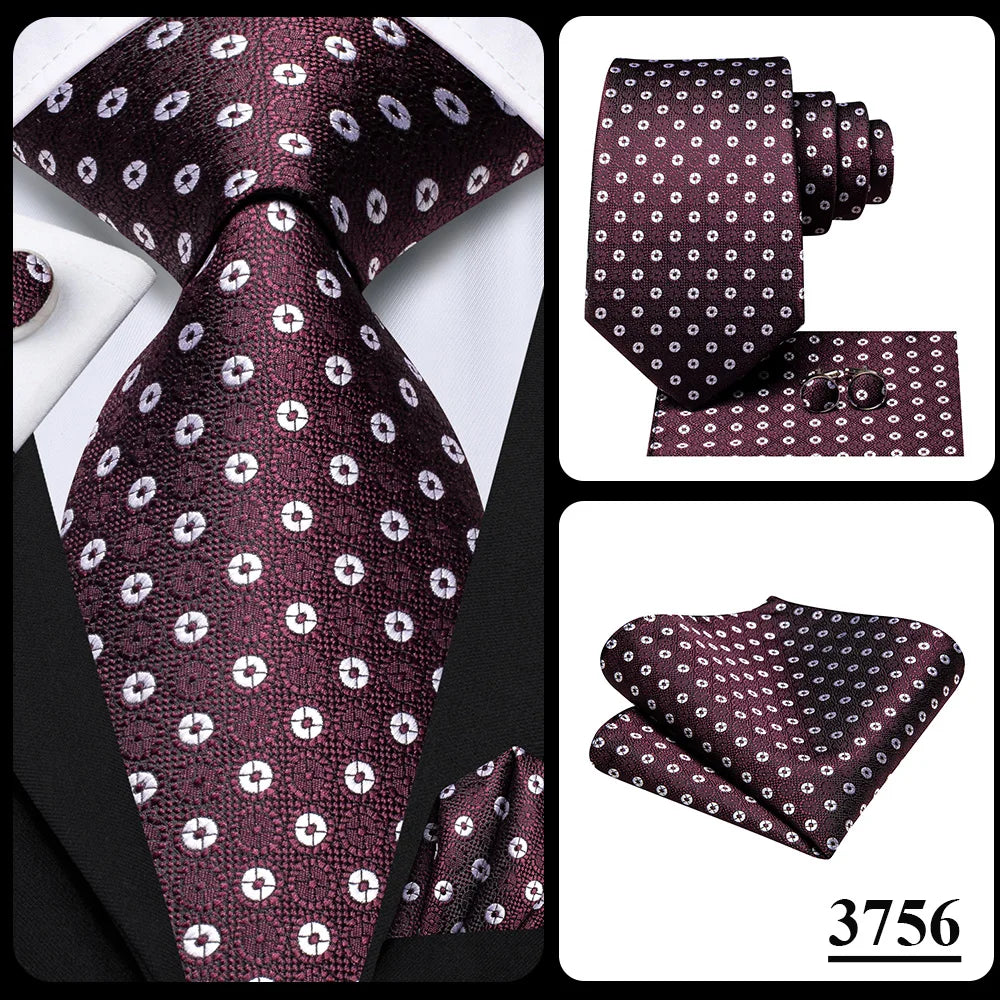 Our Brand 2025 Hi Tie Striped Sage Green Mens Fashion Necktie Handkerchief Cufflinks for Tuxedo Accessory Classic Silk Luxury Tie for Man Gift