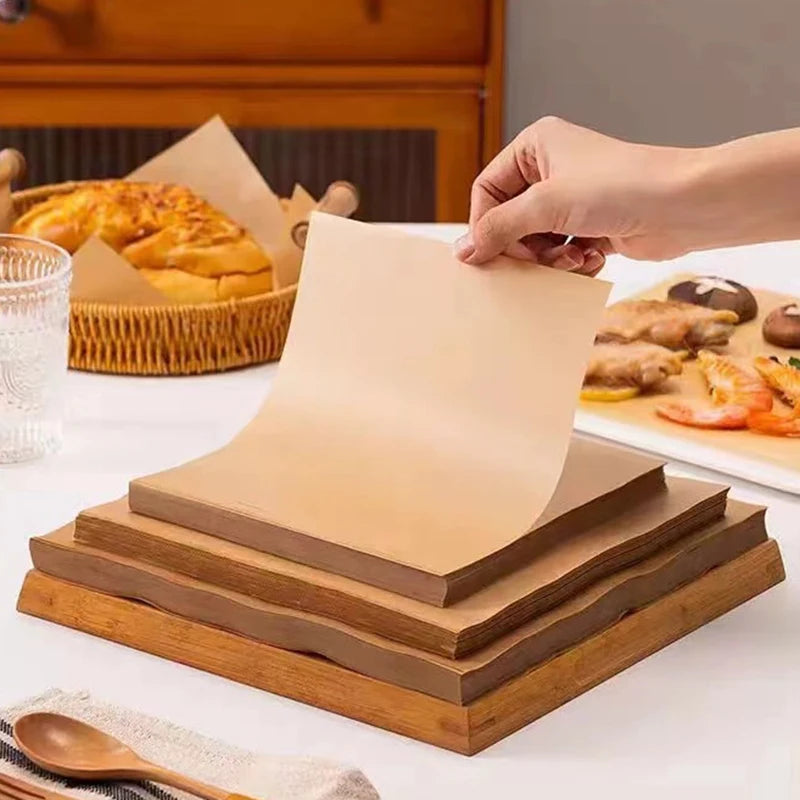 50/100/200PCS Baking Paper for Oven Air Fryer Baking Mat Non-stick Absorption Oil Paper Baking Grilling Cuttable Parchment Paper