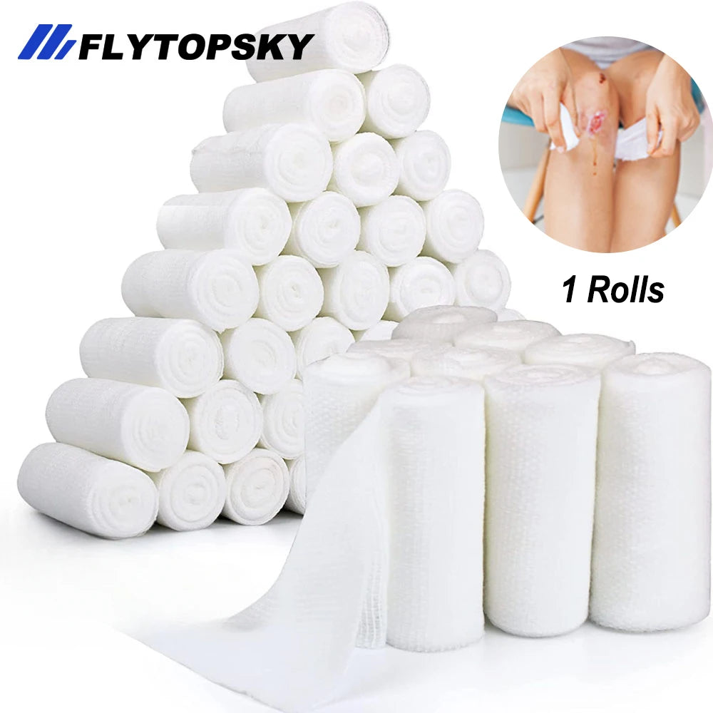 1 Rolls Premium Gauze Bandag Medical Tape,Breathable Flexible, Stretchable Gauze Wrap for First Aid Wound Care&Medical Supplies