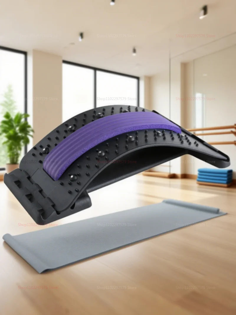 Lumbar Back Stretcher Multi-Level Adjustable Massager Waist Neck Fitness Lumbar Cervical Spine Cervical Spine Support Massager