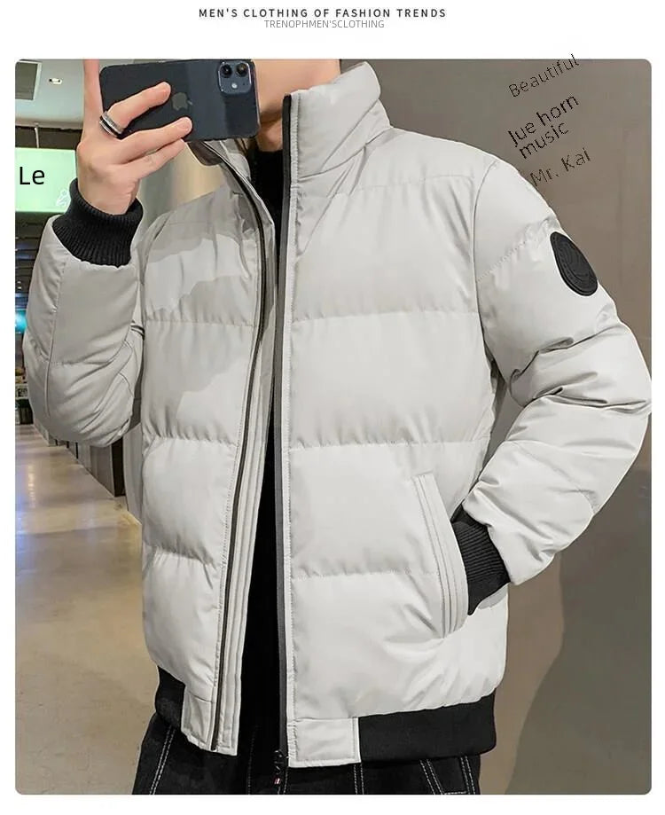 2025 Men's Cotton-padded Jacket, Tiger Head Logo, Short, Thick, Casual, Men's Parkas, Winter Trend, Windproof Jacket, xs-5XL