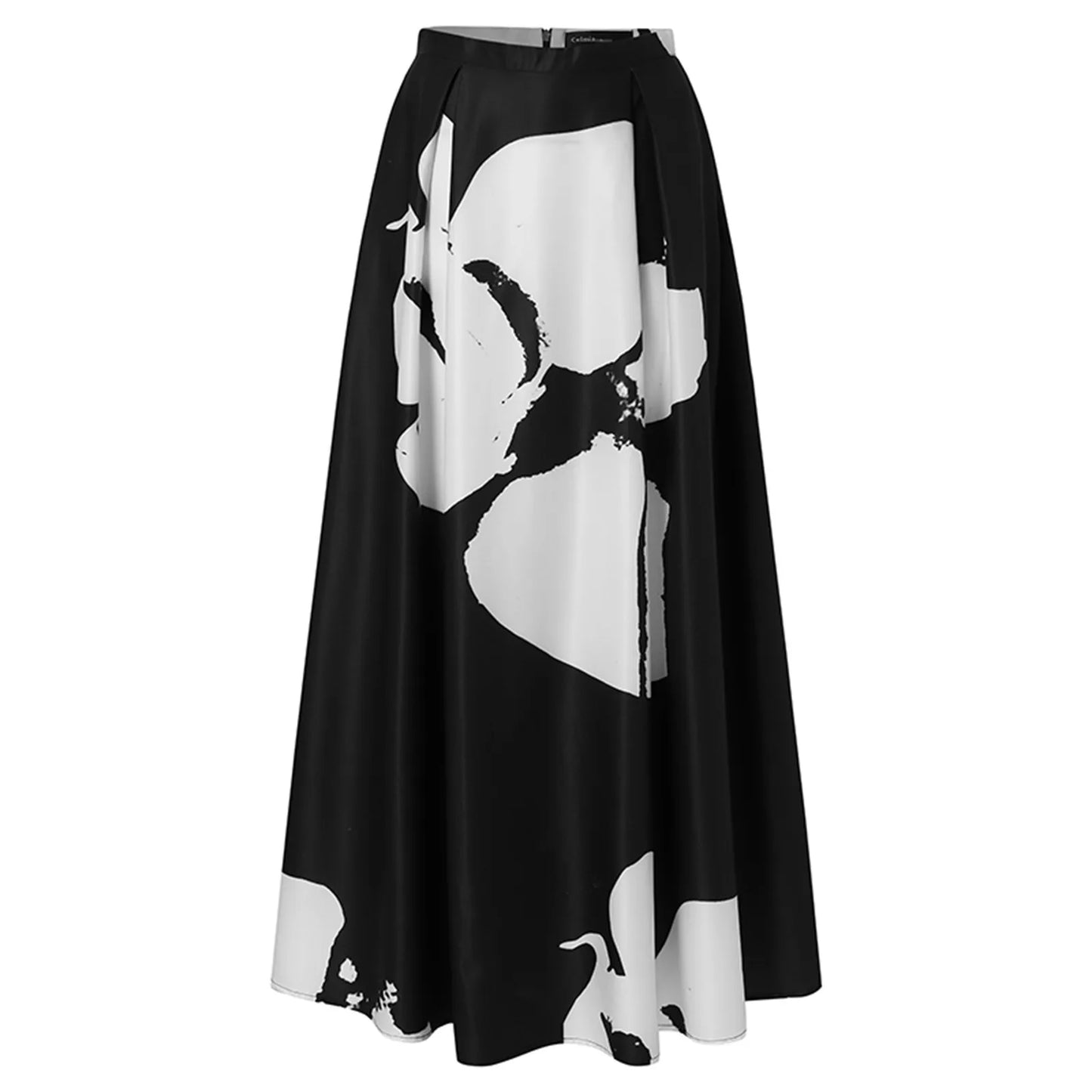 2024 Women Bohemian Floral Print Maxi Skirt High Quality Tunic Waist With Pocket Party Beach Long Skirts