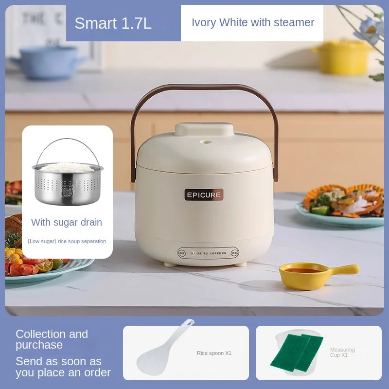 220V Electric Sugar Drained Rice Cooker Home Non-stick Electric Low Sugar Rice Cooker & Sugar draining inner Multi Cooker 1.7L