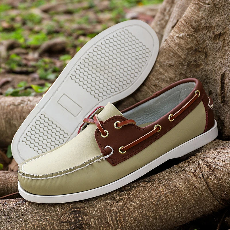 Summer 2024 Men's Shoes Luxury Brand Casual Shoes Classic Lace-up Leather Men Sneakers Handmade Designer Boat Shoes Driving Loafers