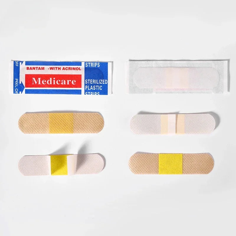 100Pcs English Non-woven Bandage Wound Hemostatic Band Aids Large Capacity Household Travel Sticking Plaster Medical Supplies