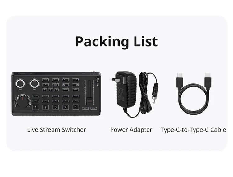 Ulanzi DD02 Live Video Switcher 4 CH HDMI Streaming 4K HD Screen For YUY2 MJPEG Capture Format Live Streaming Tool Video Mixer