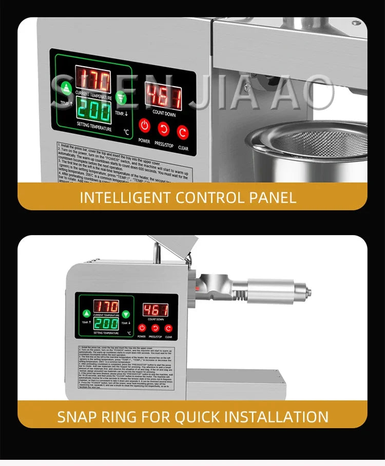 X8S New Intelligent Temperature Control Oil Press 820W Small Household Commercial Oil Press Homemade Peanut Oil 110/220V