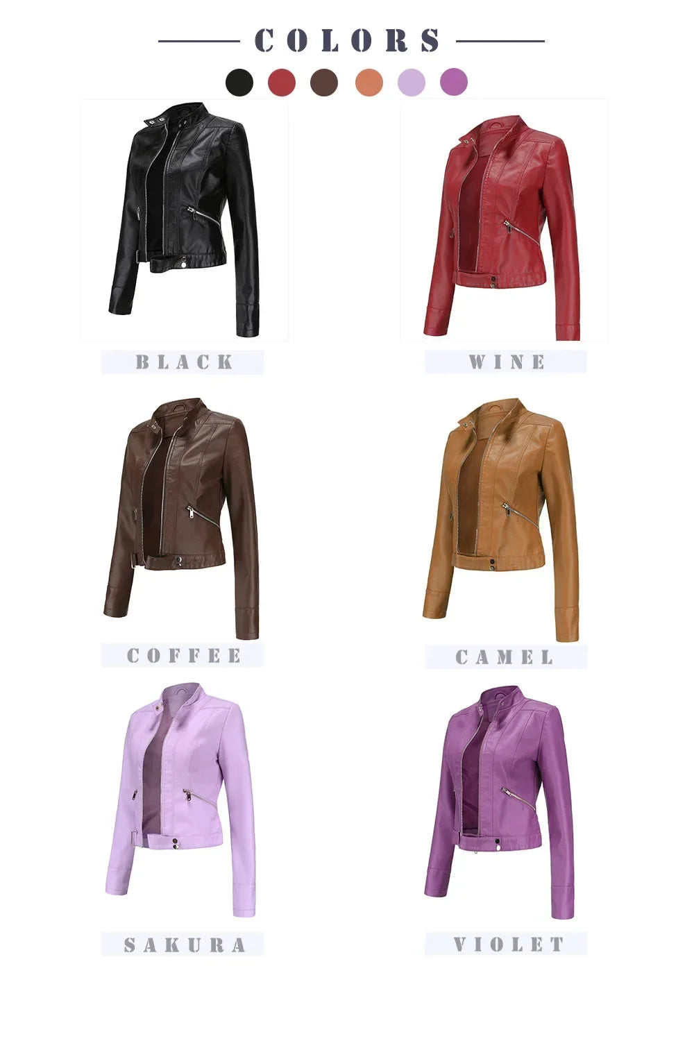 Spring Autumn Stand Collar Ladies Thin Leather Outerwear 2024 New Style Women's Leather Jacket Short Slim Fit