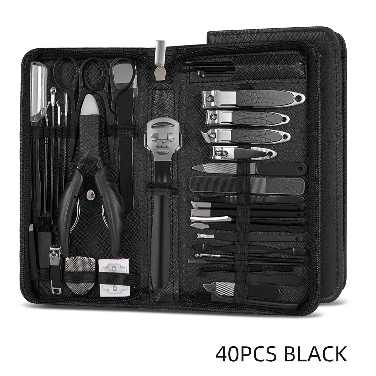11/40pcs Manicure tool set Stainless Steel pedicure set Nail clipper Portable tool set Nail clippers Nail file