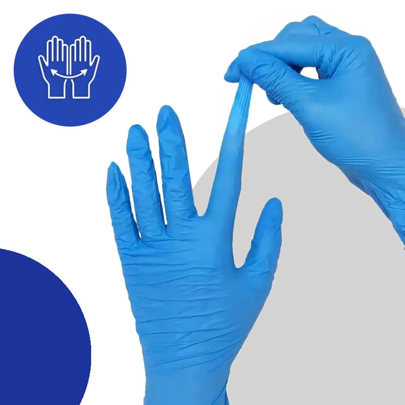 50/100PCS Blue Disposable Nitrile Gloves Household Waterproof Nitrile Gloves Gloves Medium, Blue Heavy Duty Disposable Gloves, Powder Free, Latex Free, and Protein Free, Medical, Food, Multi Use