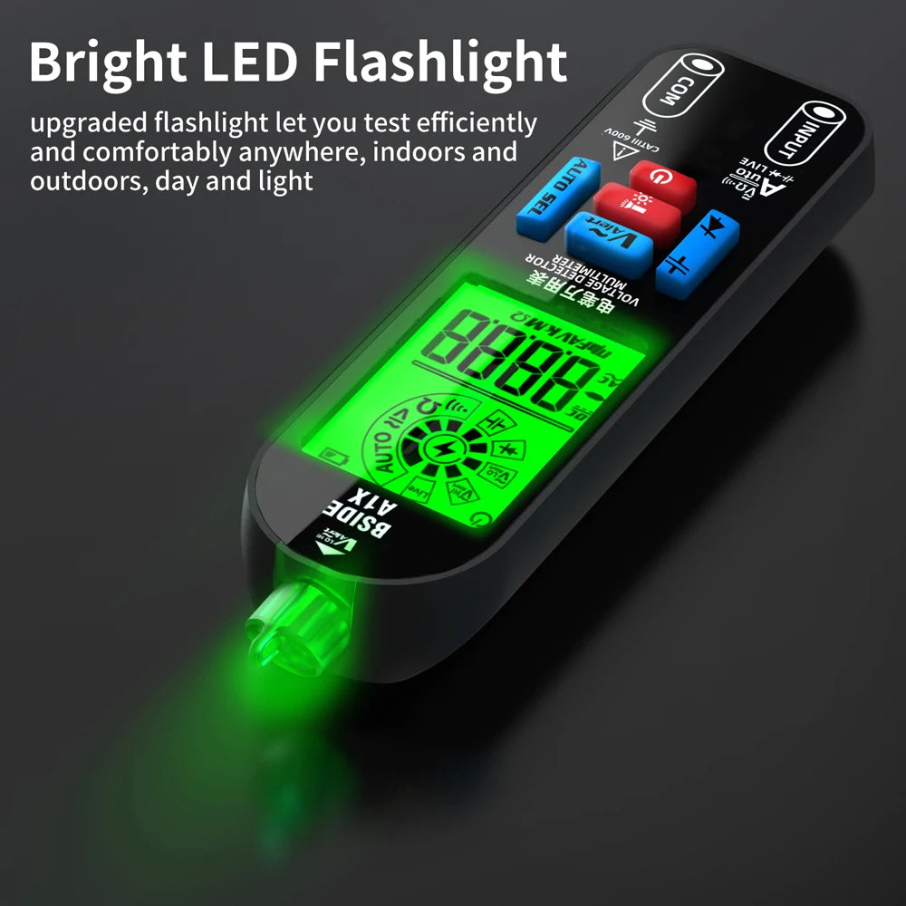 BSIDE A1X A1 Digital Multimeter Electric Test Pen With Flashlight Live Wire Recognition Meter Voltage Resistance Diode NCV Test