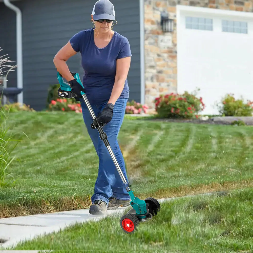 1500W Electric Grass Trimmer with1/2 Battery Lawn Mower Powerful Cutter Weeder 7800RPM Cordless Cutting Machine Weed Garden Tool