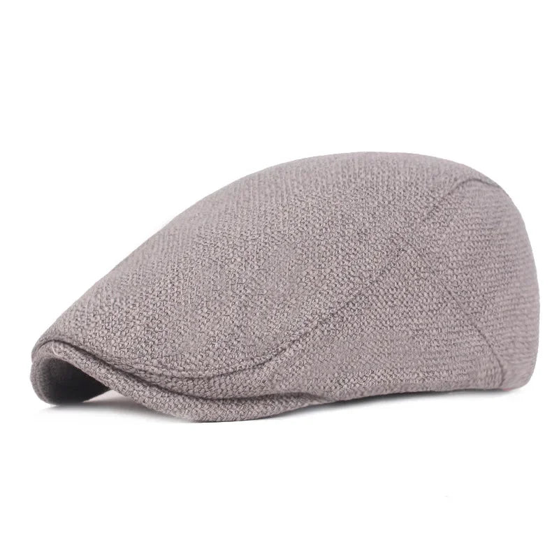 2025 Retro Men's Hats Cotton Visors Herringbone Flat Caps Casual Artist Peaked Cap Gorras