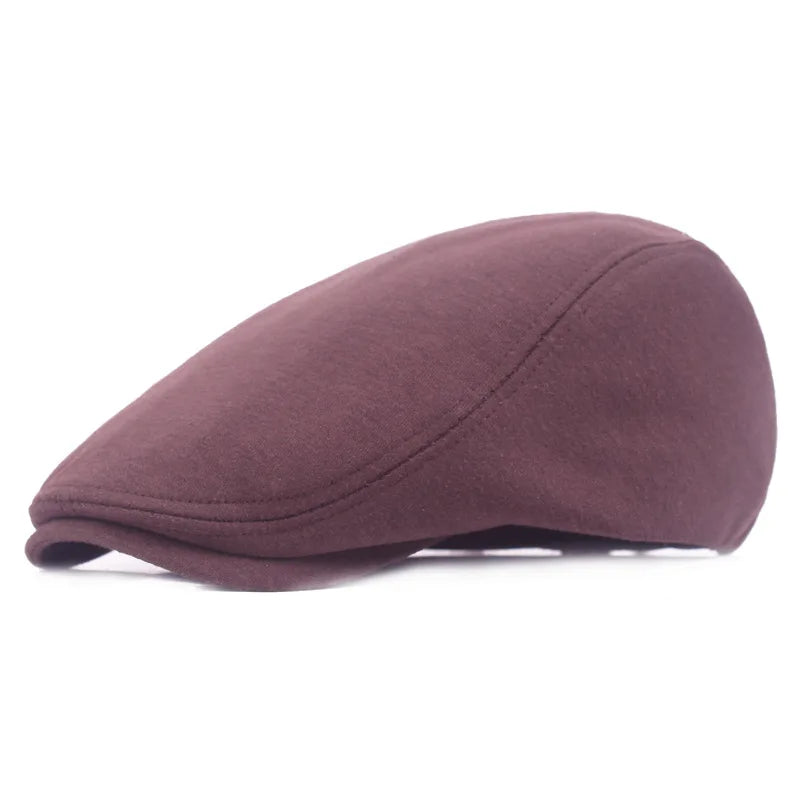 Solid Color Simple Felt Peaked Cap Men Women Flat Newsboy Caps Hip Hop Berets Gorras British Painters Hat Outdoor Sun Hat