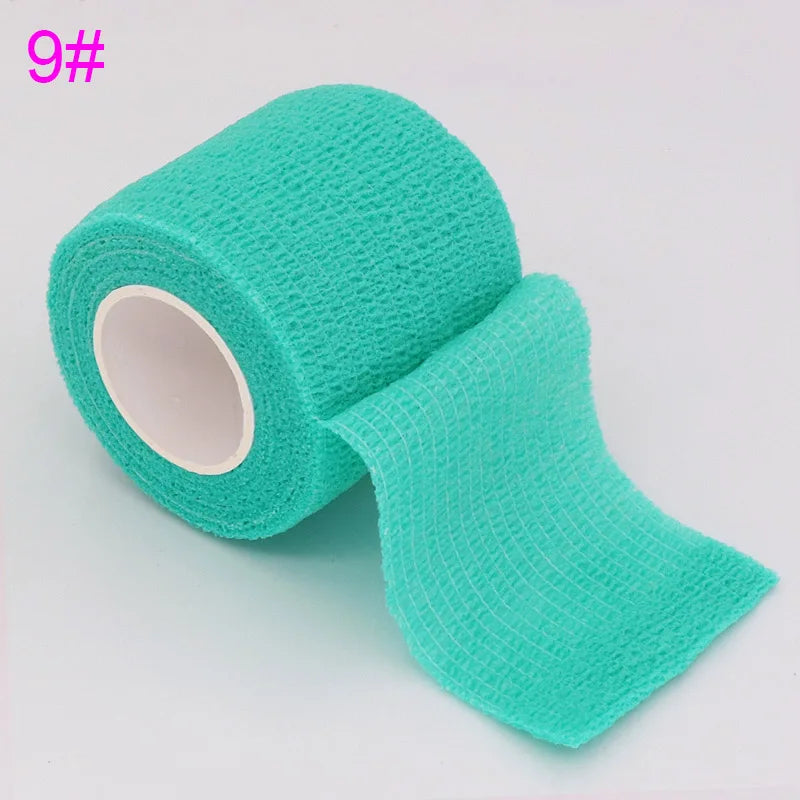 1 Roll 2.5/5/10cm Sport Bandage Self-adhesive Breathable Elastic Bandages for Sports Fixing Finger Wrist Leg Non-woven Bandage