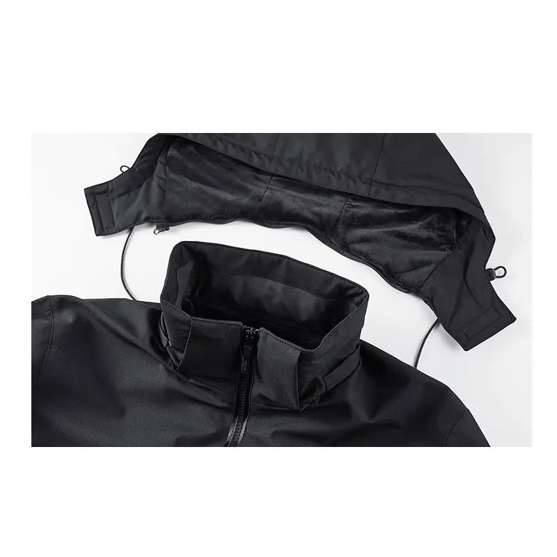 Winter Men Thick Warm Waterproof Parkas Jackets Hat Detachable Men Wool Liner Fleece Coats Male Parka Plus Size Winter Jacket
