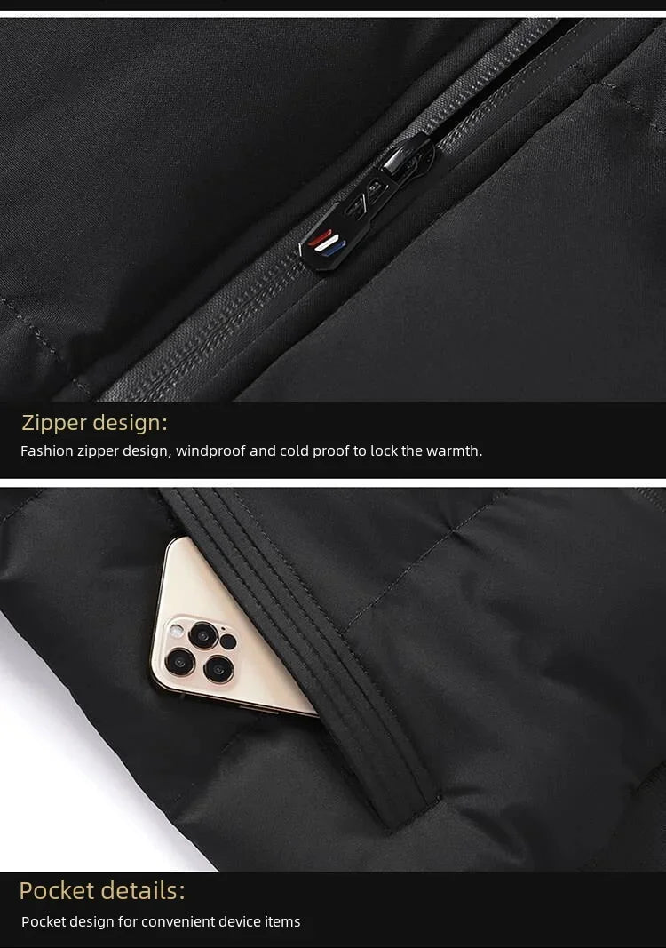2025 Men's Cotton-padded Jacket, Tiger Head Logo, Short, Thick, Casual, Men's Parkas, Winter Trend, Windproof Jacket, xs-5XL