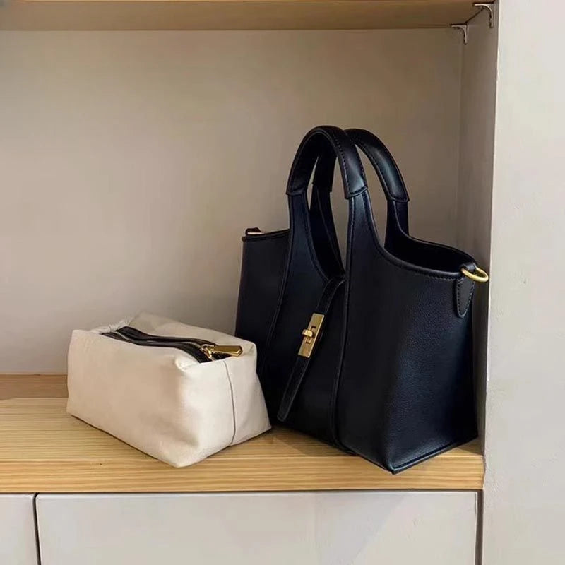 Brand New Collection 2024-2025 New Large Capacity Grocery Basket Shoulder Bag Bag with Pouch Fashion Brand Handbag Female Commuting All-match