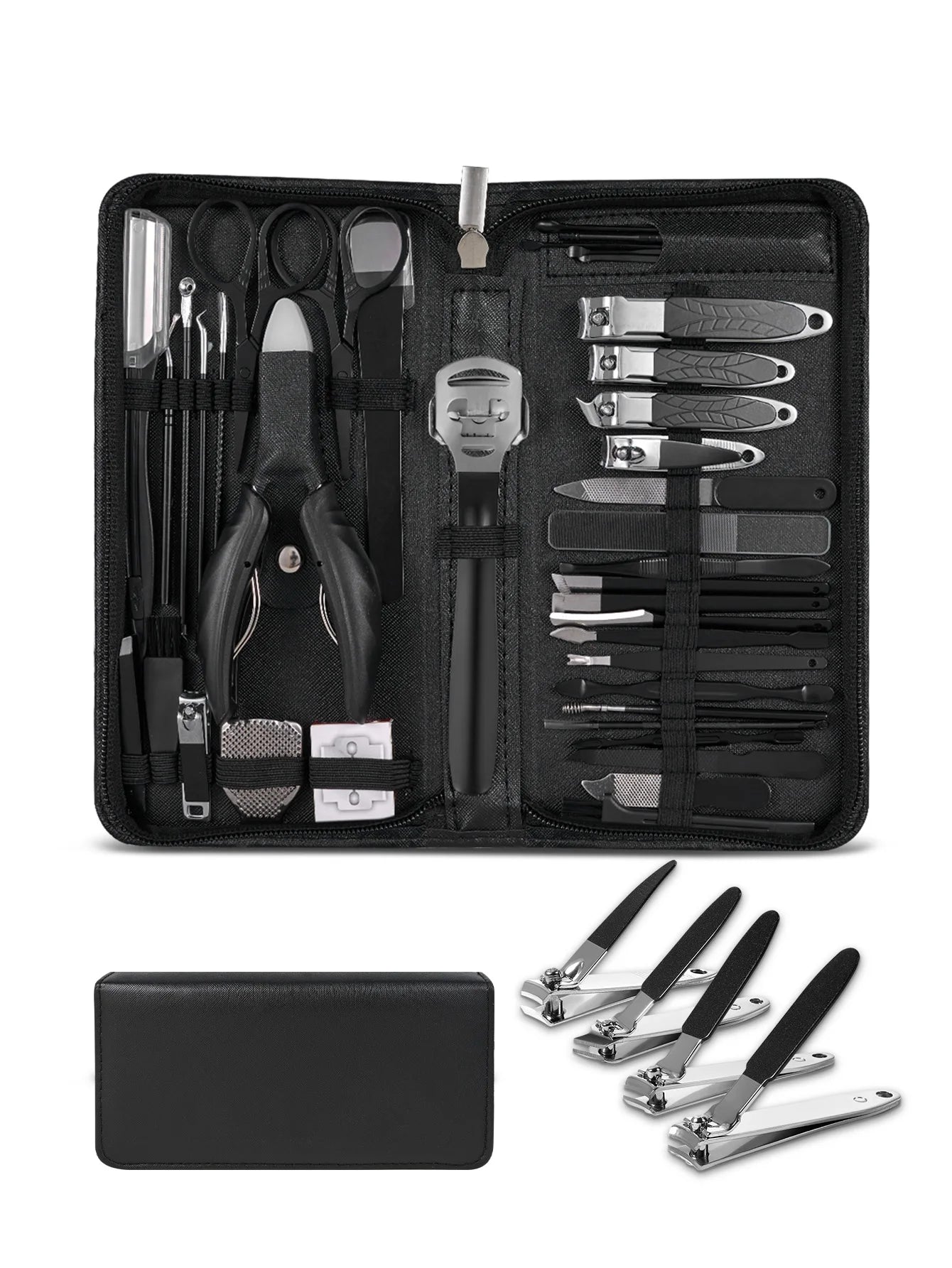 11/40pcs Manicure tool set Stainless Steel pedicure set Nail clipper Portable tool set Nail clippers Nail file