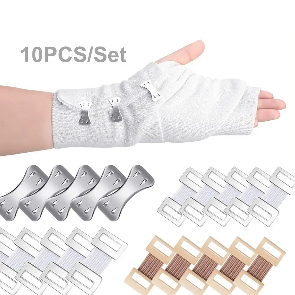 10Pcs Aluminium Polyester Elastic Bandage Clips Elastic White Brown Silver Replaceable Bandage Replacement Clip