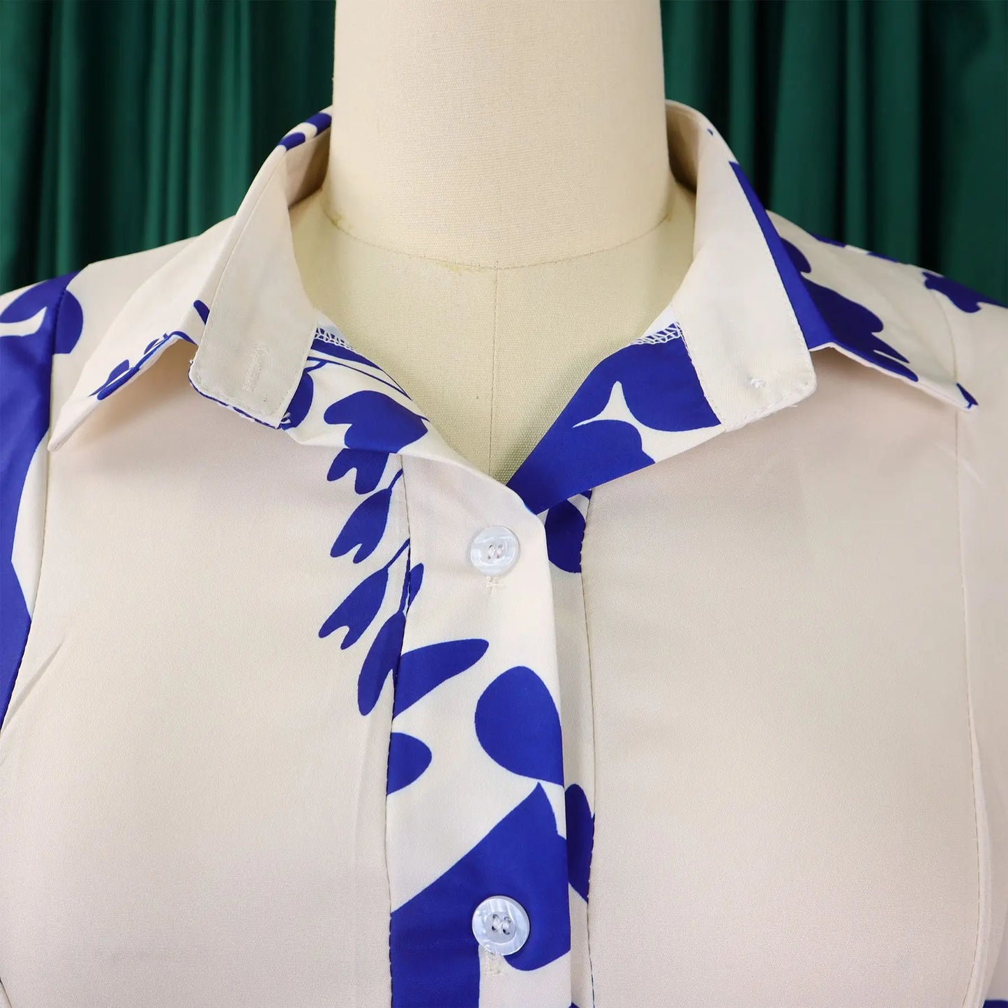Brand new collection 2024-2025 Europe Plus-size Women's Fashion Fashion New Temperament Printed Irregular Lapel Dress Y2k Dress