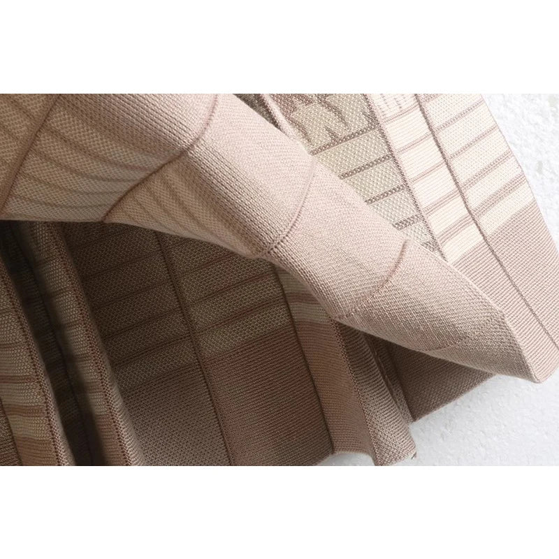 TIGENA Vintage Houndstooth Knitted Skirt for Women 2024 Autumn Winter Elegant Plaid High Waist Pleated Midi Long Skirt Female