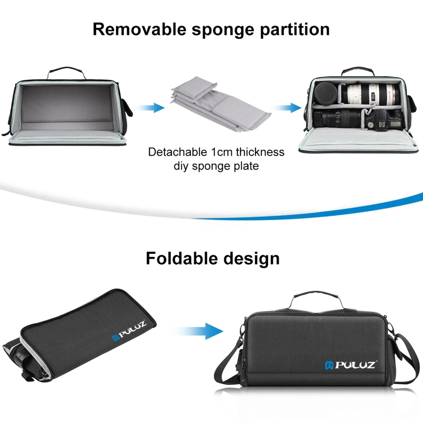PULUZ Portable Camera Bag Crossbody Shoulder Digital Storage Lens Bag