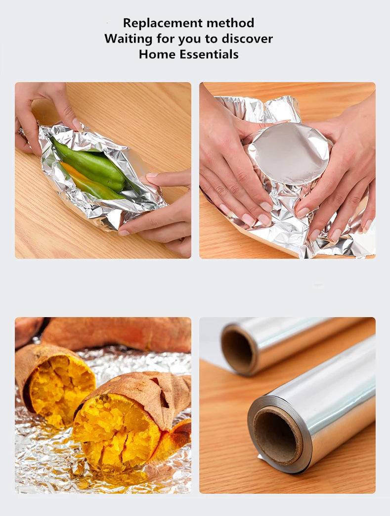 BBQ Aluminum Foil Oven Home Economical Packaging Air Fryer Tin Foil Barbecue Meat Baking Tray Paper Kitchen Baking Grease Paper
