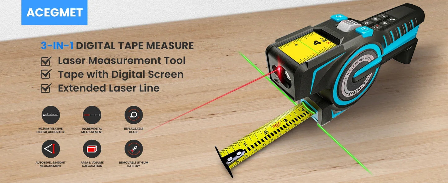 100M Laser Tape DTX10 Sophisticated measuring tape Bluetooth Laser Tape Measure with Green Laser Line Marking,for Design
