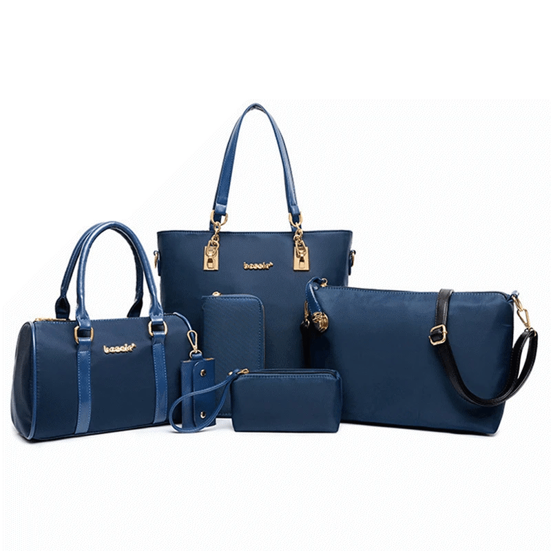 AMAZONY 2024 6PCS/SET Women Nylon Handbags Shoulder Crossbody Bag Purse Wallet Women Envelope Messenger Bags Female Composite Bag Fashion