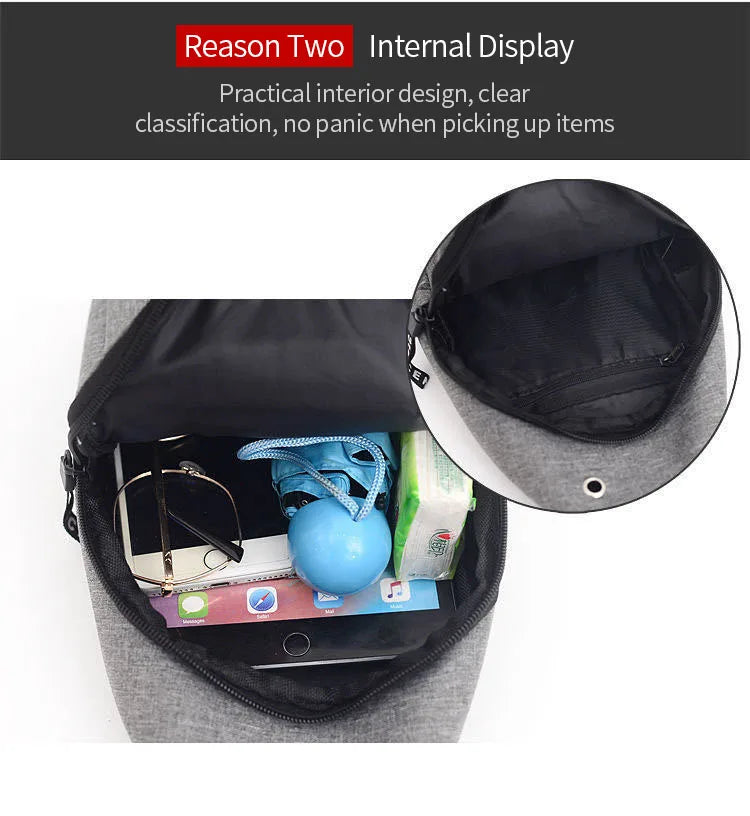 2025 New Chest Bag Messenger Pack Men Simple Nylon Fashion Waterproof One Shoulder Crossbody Bag
