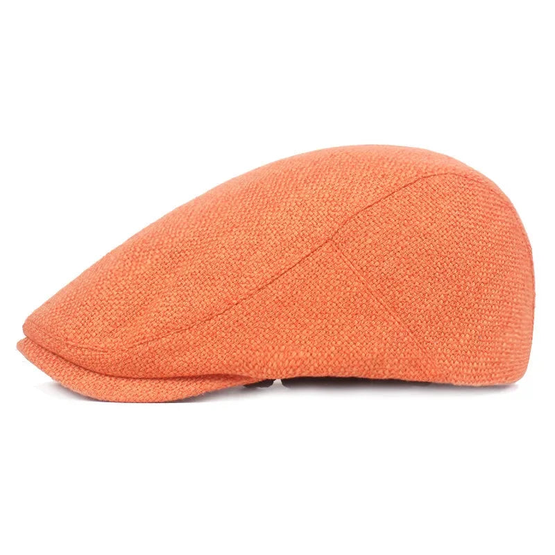 2025 Retro Men's Hats Cotton Visors Herringbone Flat Caps Casual Artist Peaked Cap Gorras