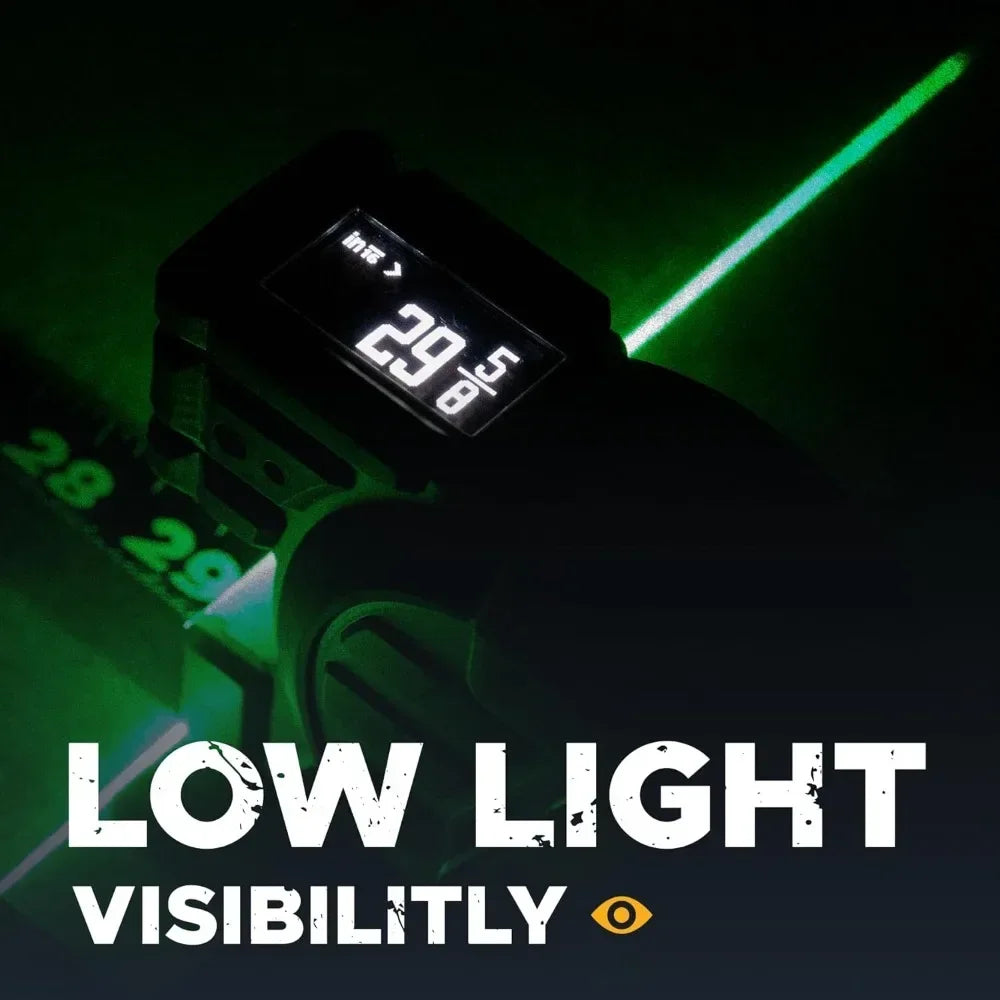 Tomahawk Digital Tape Measure - Professional Accurate Measuring Tool, Green Laser, E-Paper Measuring List,
