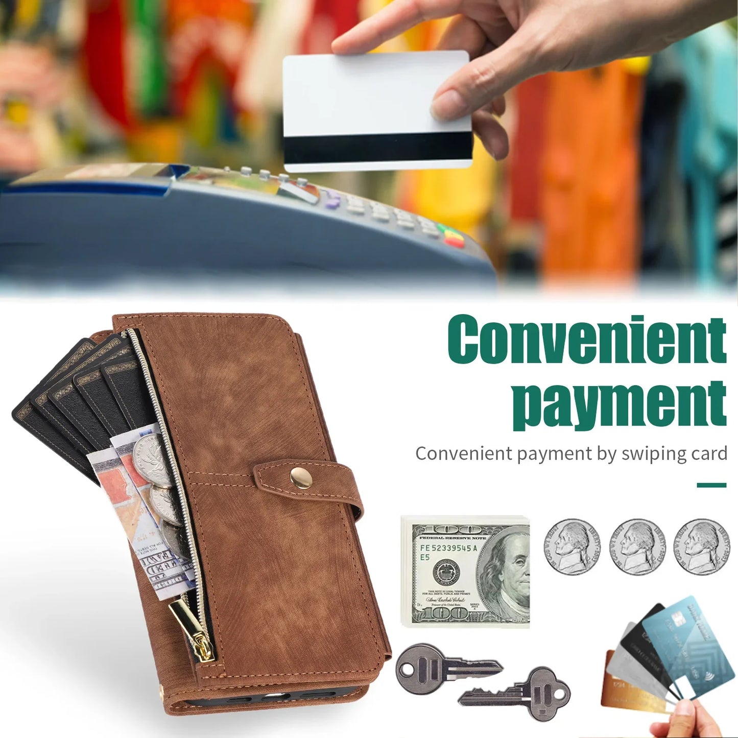 Crossbody Lanyard Card Slot Wallet Flip Case for iPhone 15 14 13 12 11 Pro Max Mini X XS 8 7 Plus SE 2020 2022 PU Leather Cover