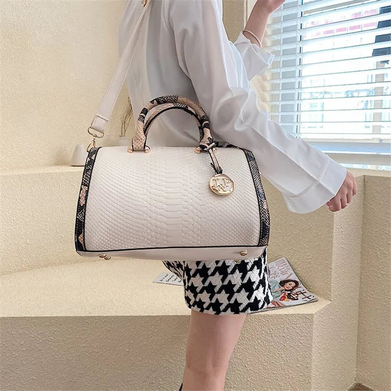 AMAZONY 2024 PU Leather Women Handbag Trend Shoulder Bags Top Handle Boston Female Totes clutches Sequined Pillow Elegant Lady Messenger Bag