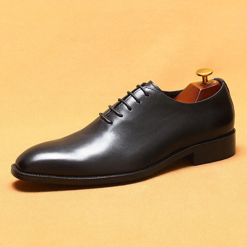 2024-2025 Italian Design Genuine Leather Shoes for Men Business Shoes Lace Up Oxfords Male Wedding Dress Shoes Men Plus Size 37-46