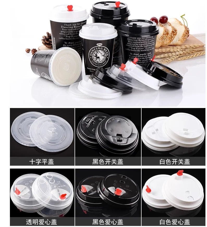 100pcs/pack Black Disposable Paper Cup Coffee Cup Cold Drinking Cup Accept Customization
