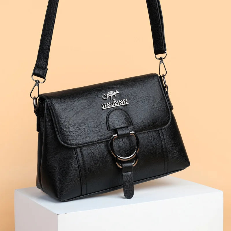 AMAZONY 2024 Women Bag New Shoulder Fashion Simple Flap Crossbody Messenger Bag Purses Handbags Luxury Designer PU Leather Causal Hand Bag