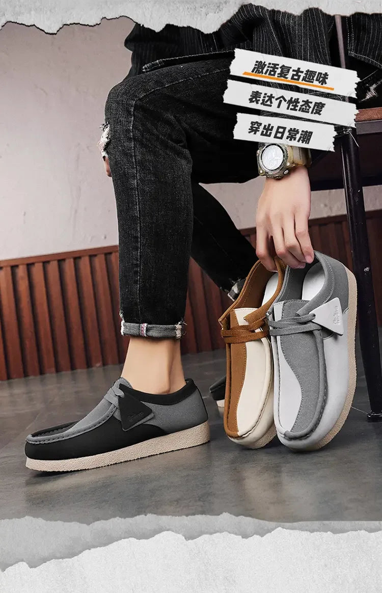 Spring New Retro Trendy One Step Fashion Men's Casual Shoes Outdoor Large Size Versatile Wear resistant Thick soled Men's Shoes