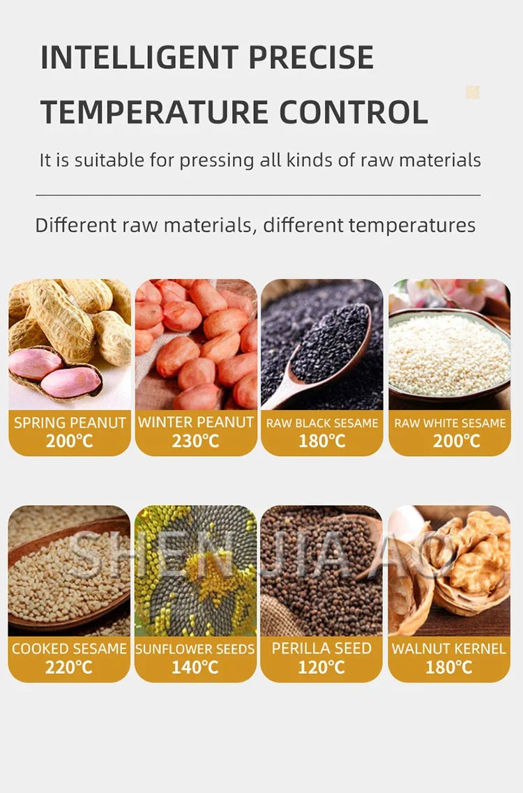 X8S New Intelligent Temperature Control Oil Press 820W Small Household Commercial Oil Press Homemade Peanut Oil 110/220V