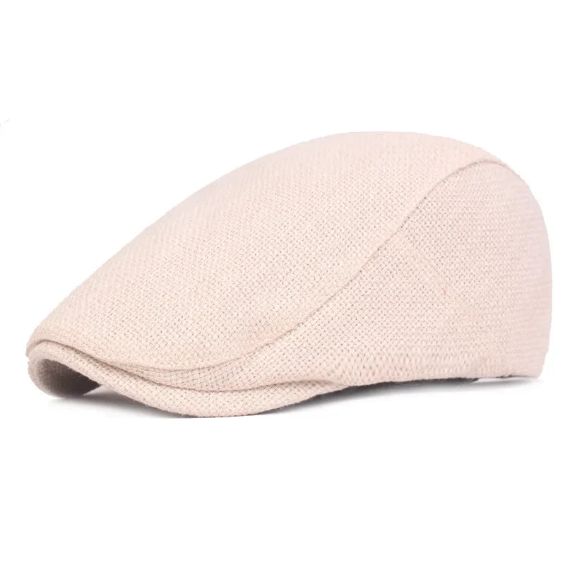 2025 Retro Men's Hats Cotton Visors Herringbone Flat Caps Casual Artist Peaked Cap Gorras