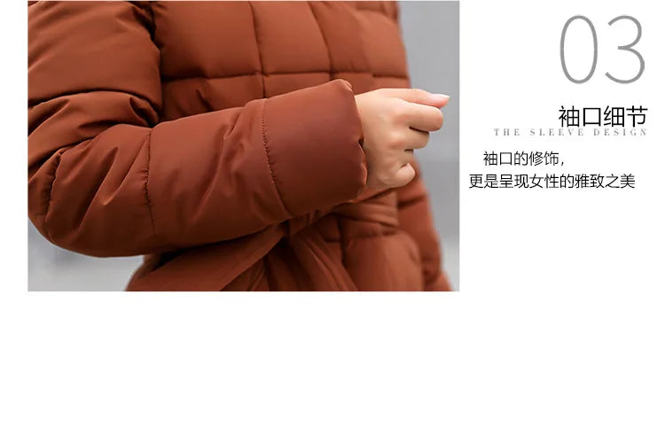 New 2024 - 2025 X-Long Down Jacket Women Casual Thick Warm Padded Coat Winter Loose Solid Hooded Parkas Lady Korean Fashion Solid Long Overcoa