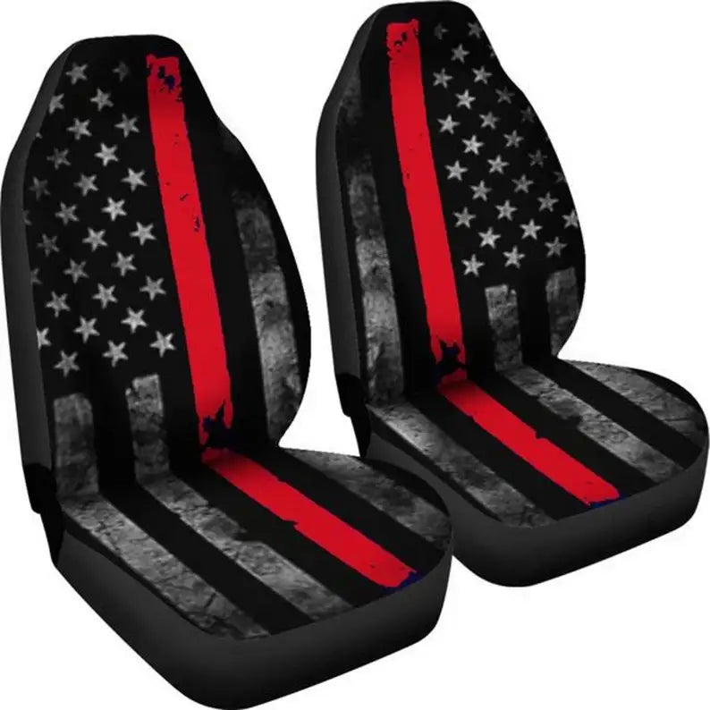 AMAZONY Thin Red Line Firefighters, Search Rescue, Heros-Car Seat Covers, Car Accessories, Gift for Him, Bucket Seat Covers, Custom Seat