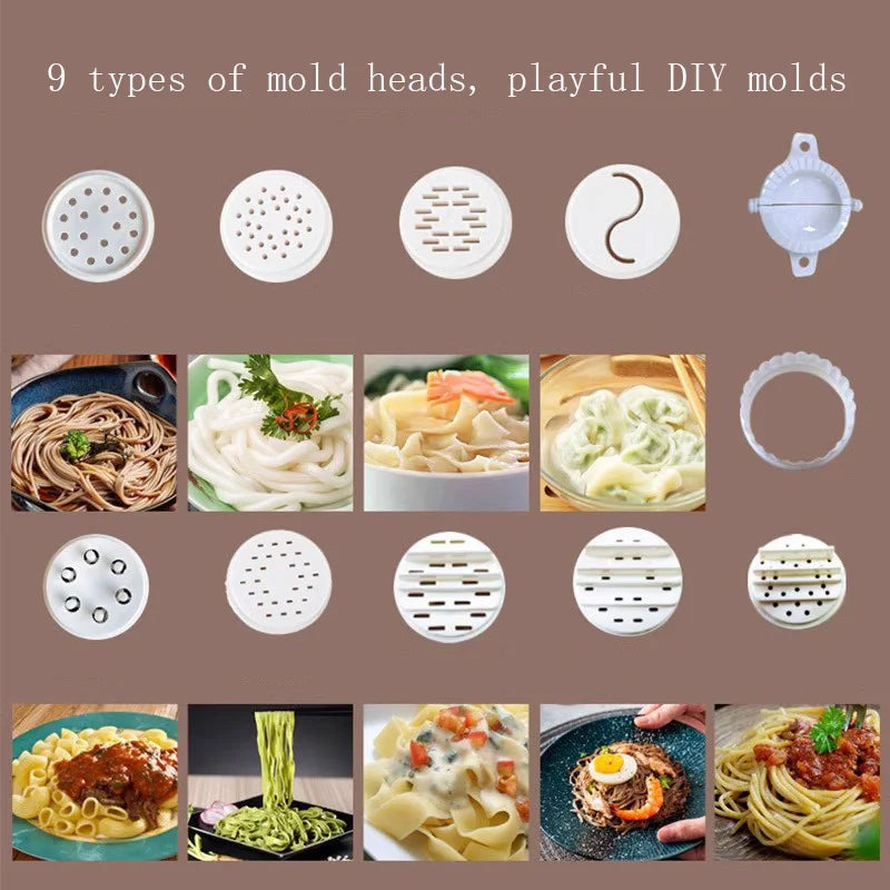 DIY Household Pasta Machine Fresh Pasta Machine Fully-Automatic Noodle Making Machine Electric Noodle Cutter Dough Machine