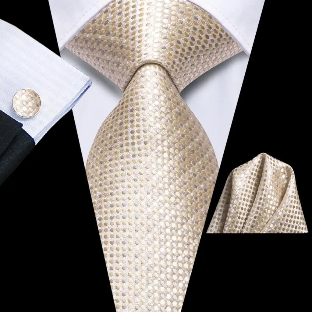 Our Brand 2025 Hi Tie Striped Sage Green Mens Fashion Necktie Handkerchief Cufflinks for Tuxedo Accessory Classic Silk Luxury Tie for Man Gift
