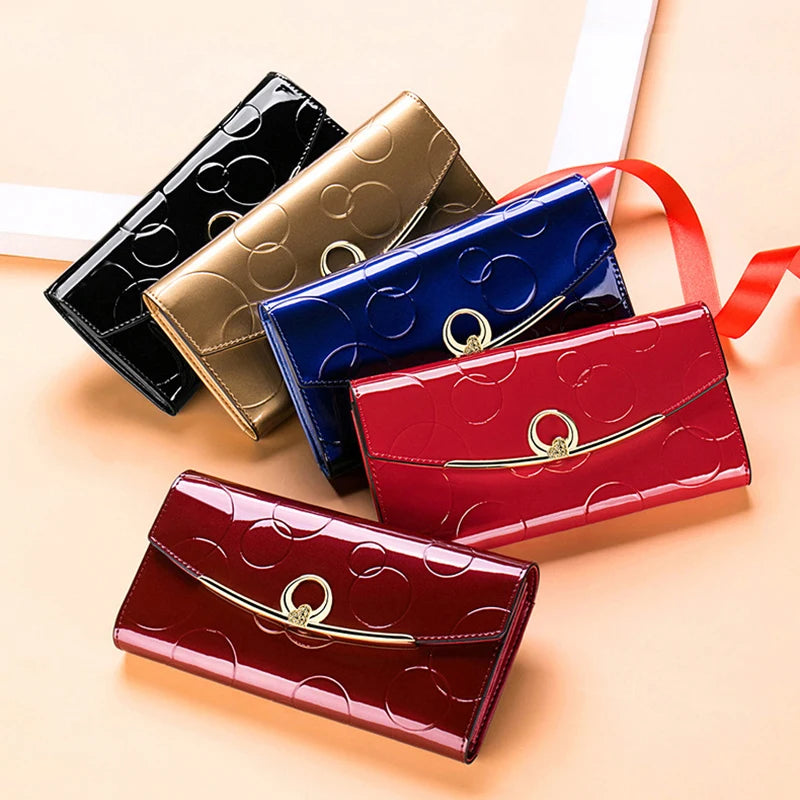 2024 Fashion Womens Wallets Carteras Para Mujer Long Purse for Women with Cell Phone Pocket Luxury Designer Leather Wallet RFID Protect